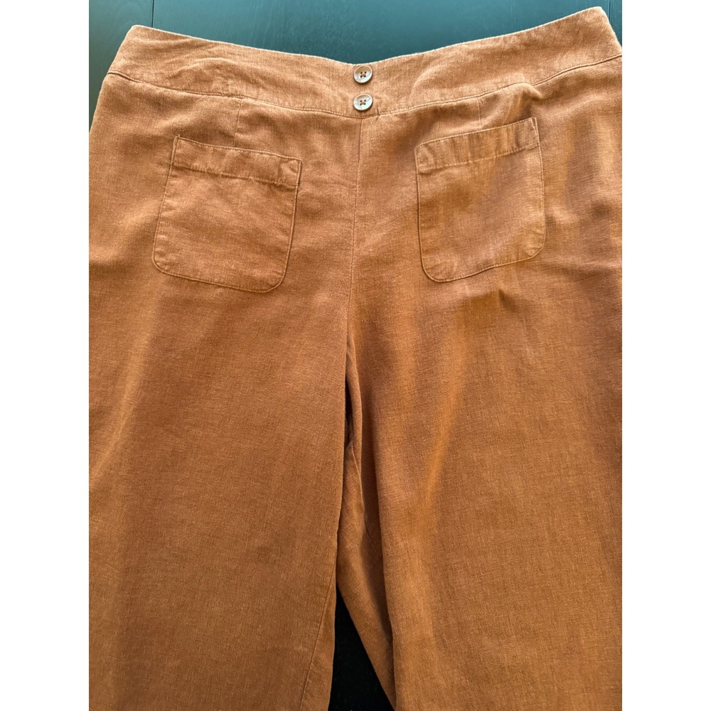 Cato Wide-Leg Linen Blend Pants Womens‎ 18-20W Rust Lightweight Comfort Waist